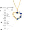 Thumbnail Image 2 of Lab-Created Blue and White Sapphire Heart Pendant in Sterling Silver with 18K Gold Plate