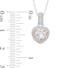 Heart-Shaped Lab-Created White Sapphire Frame Pendant and Earrings Set in Sterling Silver and 18K Rose Gold Plate