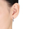 0.27 CT. T.W. Enhanced Black and White Diamond Crossover Hoop Earrings in Sterling Silver