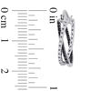 0.27 CT. T.W. Enhanced Black and White Diamond Crossover Hoop Earrings in Sterling Silver