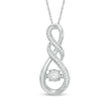 Thumbnail Image 0 of Unstoppable Love™ 0.18 CT. T.W. Diamond Double Cascading Infinity Pendant in 10K White Gold