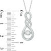 Thumbnail Image 1 of Unstoppable Love™ 0.18 CT. T.W. Diamond Double Cascading Infinity Pendant in 10K White Gold