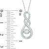 Thumbnail Image 2 of Unstoppable Love™ 0.18 CT. T.W. Diamond Double Cascading Infinity Pendant in 10K White Gold