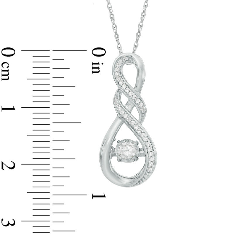 Unstoppable Love™ 0.18 CT. T.W. Diamond Double Cascading Infinity Pendant in 10K White Gold