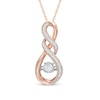 Unstoppable Love™ 0.18 CT. T.W. Diamond Cascading Infinity Pendant in 10K Rose Gold