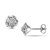 Thumbnail Image 1 of 0.06 CT. T.W. Diamond Solitaire Rose Stud Earrings in Sterling Silver