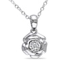 Thumbnail Image 0 of 0.05 CT. Diamond Solitaire Rose Pendant in Sterling Silver