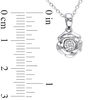 Thumbnail Image 2 of 0.05 CT. Diamond Solitaire Rose Pendant in Sterling Silver