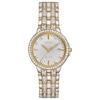 Ladies' Citizen Eco-Drive® Silhouette Crystal Two-Tone Watch with White Dial (Model: EW2344-57A)