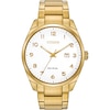 Men's Citizen Eco-Drive® Gold-Tone Watch with White Dial (Model: BM7322-81B)