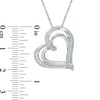 Thumbnail Image 2 of Diamond Accent Tilted Heart Pendant in Sterling Silver