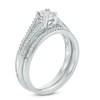 Thumbnail Image 1 of 0.18 CT. T.W. Diamond Split Shank Bridal Set in 10K White Gold