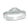 Thumbnail Image 0 of 0.23 CT. T.W. Diamond Crossover Bridal Set in 10K White Gold