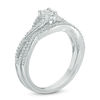 Thumbnail Image 1 of 0.23 CT. T.W. Diamond Crossover Bridal Set in 10K White Gold
