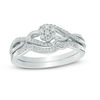 Thumbnail Image 1 of 0.23 CT. T.W. Diamond Composite Crossover Bridal Set in 10K White Gold