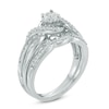 Thumbnail Image 1 of 0.23 CT. T.W. Diamond Twist Crossover Bridal Set in Sterling Silver
