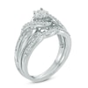 Thumbnail Image 2 of 0.23 CT. T.W. Diamond Twist Crossover Bridal Set in Sterling Silver