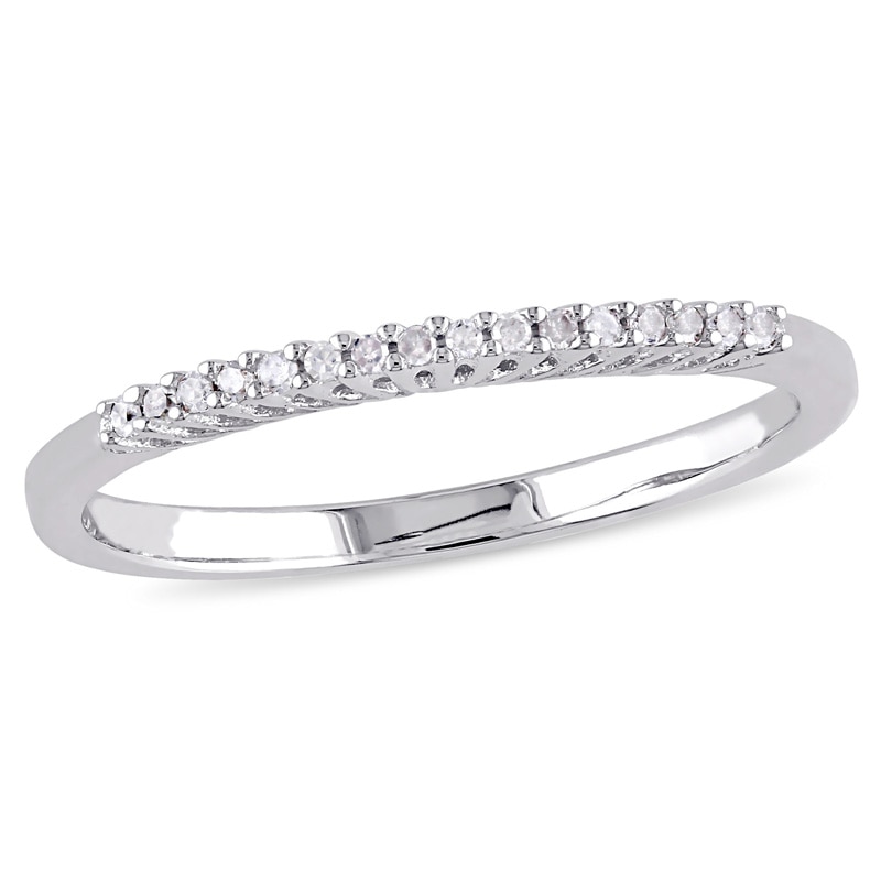 Ladies' Diamond Accent Anniversary Band in Sterling Silver