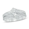 Thumbnail Image 1 of 0.10 CT. T.W. Diamond Bypass Bridal Set in Sterling Silver