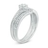 Thumbnail Image 2 of 0.10 CT. T.W. Diamond Bypass Bridal Set in Sterling Silver
