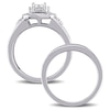 Thumbnail Image 3 of 0.24 CT. T.W. Quad Princess-Cut Diamond Layered Frame Split Shank Vintage-Style Bridal Set in Sterling Silver
