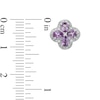 Thumbnail Image 1 of Pear-Shaped Amethyst and Lab-Created White Sapphire Clover Stud Earrings in Sterling Silver