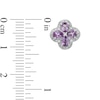 Pear-Shaped Amethyst and Lab-Created White Sapphire Clover Stud Earrings in Sterling Silver