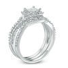 Thumbnail Image 1 of 0.50 CT. T.W. Quad Princess-Cut Diamond Twist Shank Three Piece Bridal Set in Sterling Silver