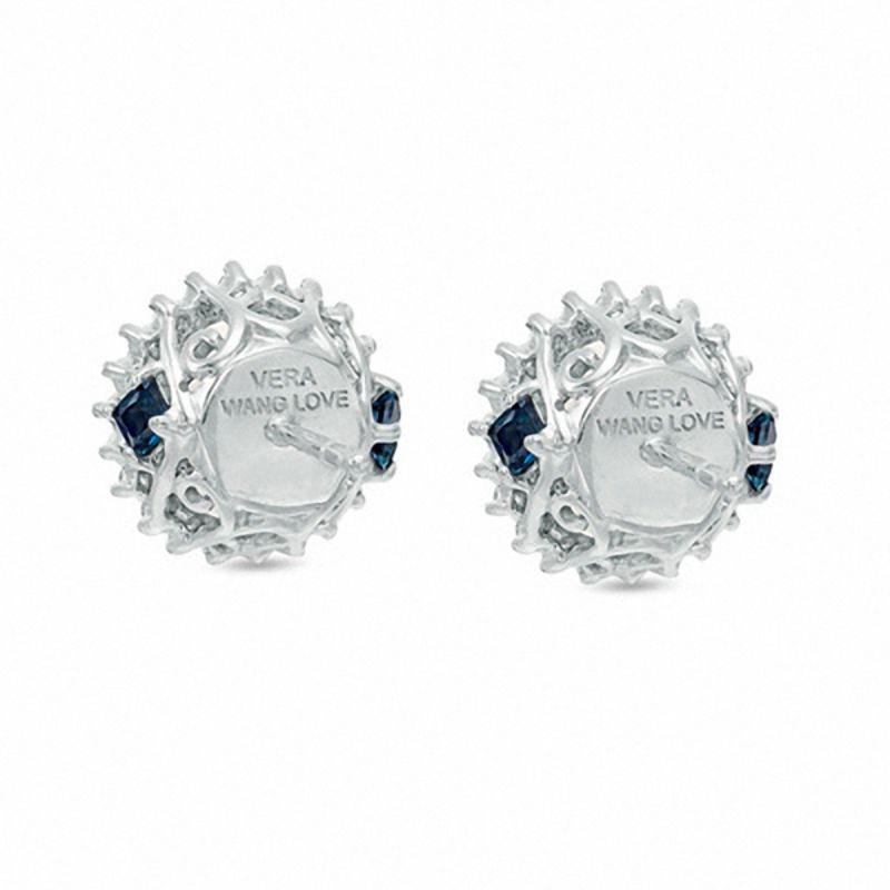 Vera Wang Love Collection Akoya Cultured Pearl and 0.13 CT. T.W. Diamond Star Frame Stud Earrings in 14K White Gold