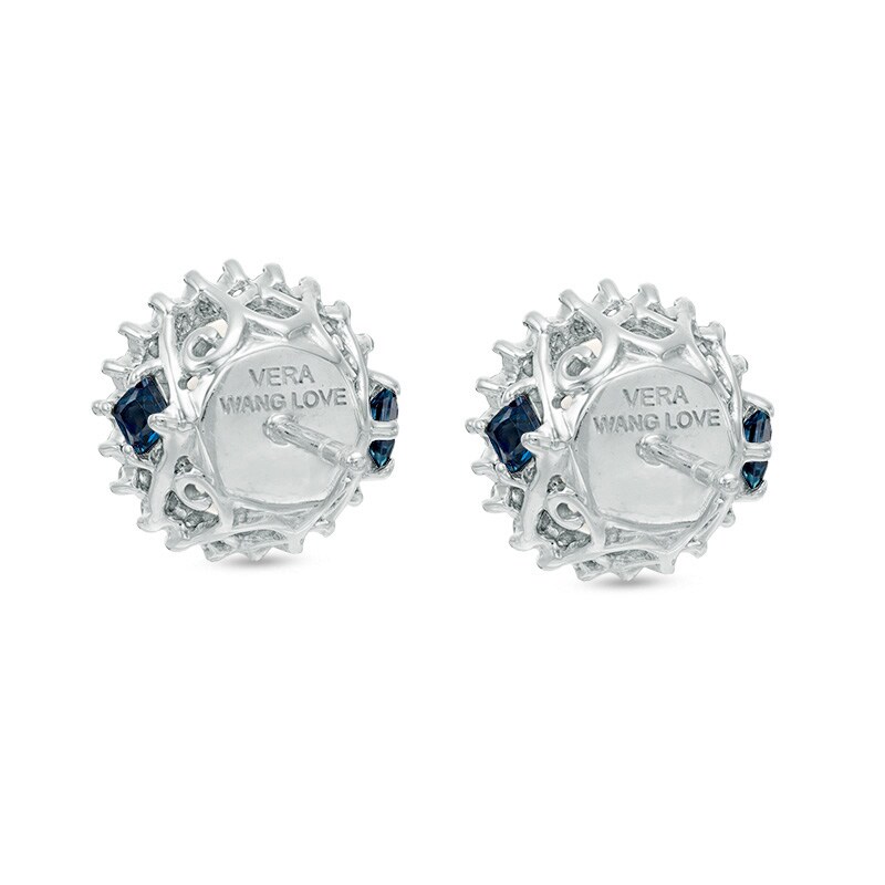 Vera Wang Love Collection Akoya Cultured Pearl and 0.13 CT. T.W. Diamond Star Frame Stud Earrings in 14K White Gold