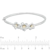 Thumbnail Image 1 of 0.15 CT. T.W. Diamond Triple Pinwheel Flower Hinged Bangle in Sterling Silver and 10K Gold