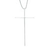 Thumbnail Image 0 of Diamond Accent Elongated Cross Pendant in Sterling Silver - 16"