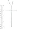 Thumbnail Image 1 of Diamond Accent Elongated Cross Pendant in Sterling Silver - 16"