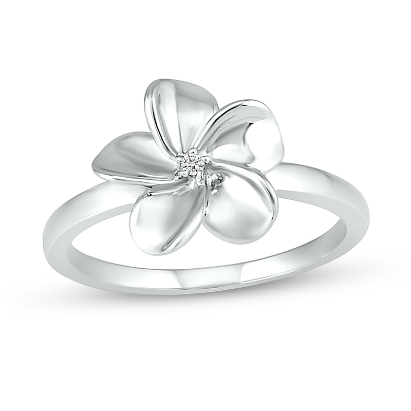 Diamond Accent Flower Ring in Sterling Silver