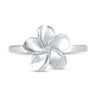 Diamond Accent Flower Ring in Sterling Silver