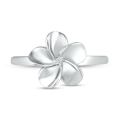Diamond Accent Flower Ring in Sterling Silver