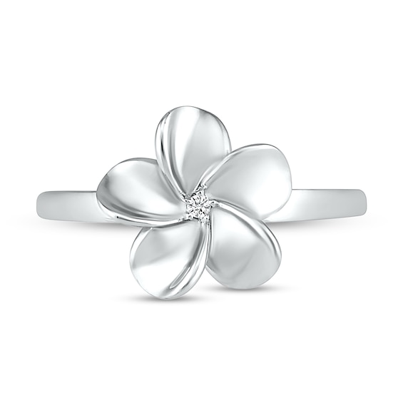 Diamond Accent Flower Ring in Sterling Silver