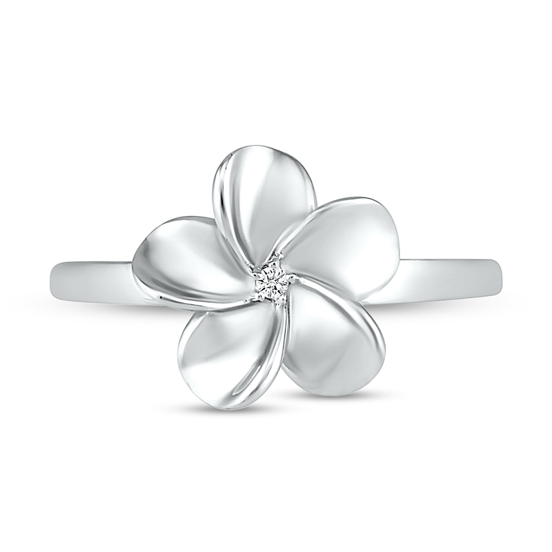 Diamond Accent Flower Ring in Sterling Silver