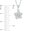 Diamond Accent Flower Pendant in Sterling Silver