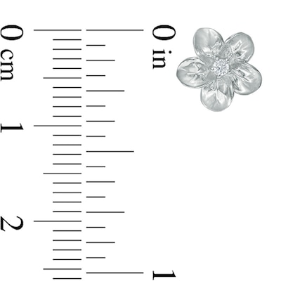 Diamond Accent Flower Stud Earrings in Sterling Silver