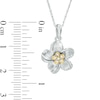 Thumbnail Image 1 of Diamond Accent Pinwheel Flower Pendant in Sterling Silver and 10K Gold