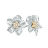 Thumbnail Image 0 of Diamond Accent Flower Pinwheel Stud Earrings in Sterling Silver and 10K Gold
