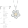 Thumbnail Image 1 of 0.15 CT. T.W. Diamond Pinwheel Flower Pendant in Sterling Silver and 10K Gold