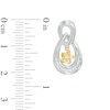 Thumbnail Image 1 of 0.30 CT. T.W. Diamond Flower Teardrop Earrings in Sterling Silver and 10K Gold