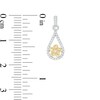Thumbnail Image 2 of 0.18 CT. T.W. Diamond Teardrop Flower Earrings in Sterling Silver and 10K Gold