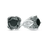 Thumbnail Image 0 of 0.45 CT. T.W. Enhanced Black and White Diamond Tulip Stud Earrings in 10K White Gold