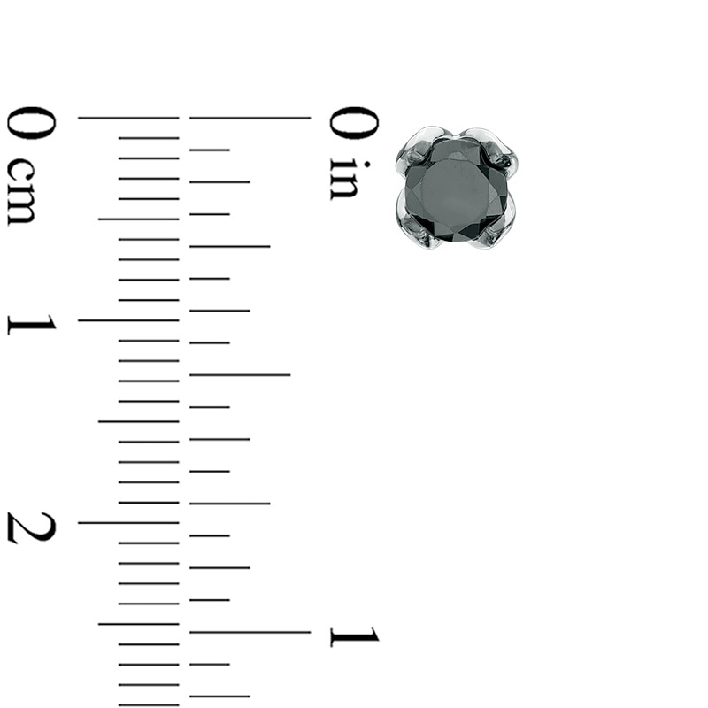 Main Image 2 of 0.95 CT. T.W. Enhanced Black and White Diamond Tulip Stud Earrings in 10K White Gold