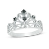 Thumbnail Image 0 of 0.09 CT. T.W. Black Diamond Crown Ring in Sterling Silver