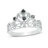 Thumbnail Image 1 of 0.09 CT. T.W. Black Diamond Crown Ring in Sterling Silver