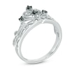 Thumbnail Image 1 of 0.09 CT. T.W. Black Diamond Crown Ring in Sterling Silver